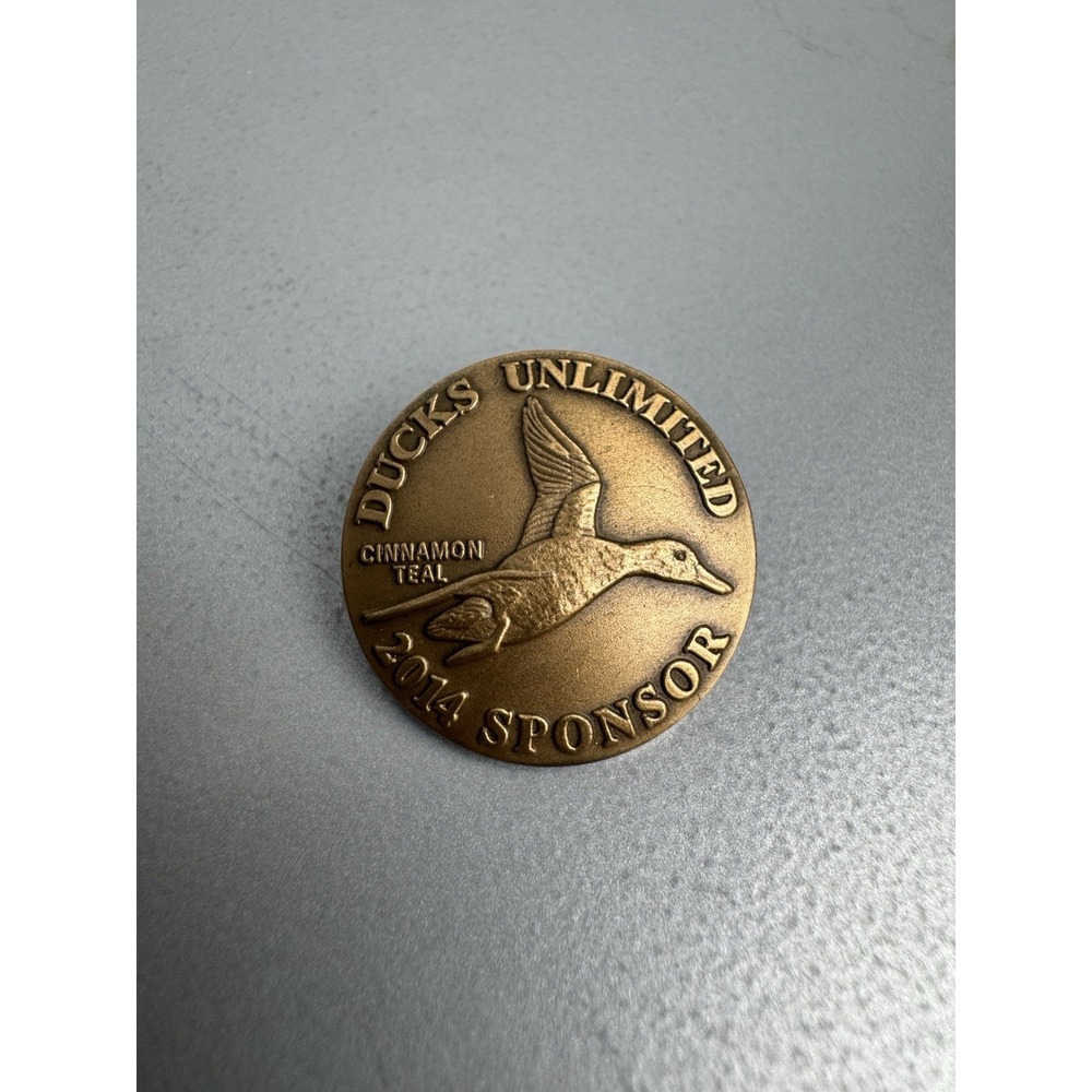 Ducks Unlimited Cinnamon Teal Pin 2014 Sponser Bronze Hunting Duck Bird